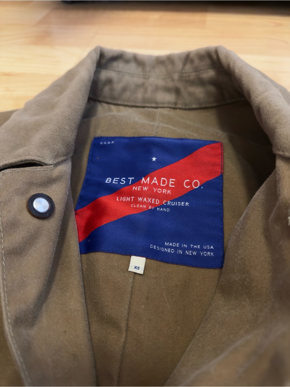 RARE Best Made Co Mens Tan Light Waxed Cruiser Jacket - Size XS (Made in USA) - Picture 9 of 16